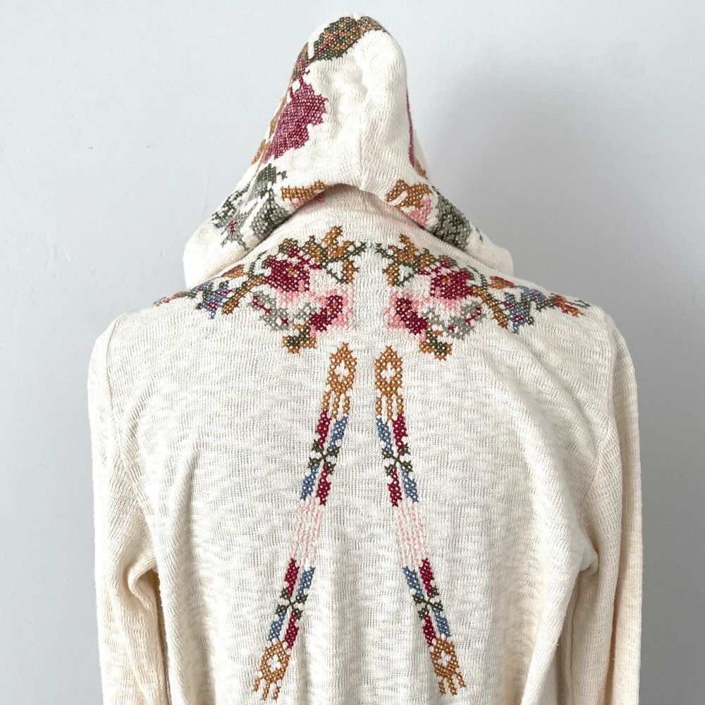 Johnny Was Biya floral Embroidered Cardigan Oversized XS Boho Cottage Romantic - Picture 13 of 16